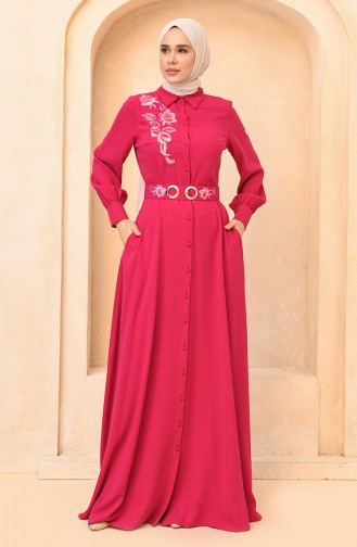 Fuchsia Hijab Dress 61534-03