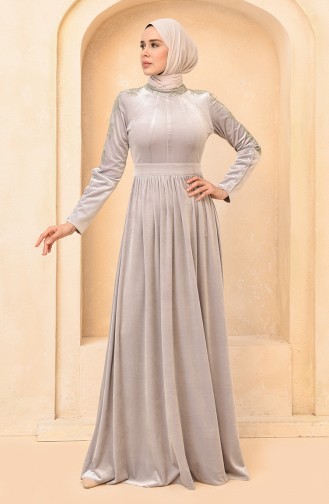 Gray Hijab Dress 61648-01