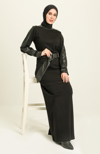 Black Hijab Dress 61690-01