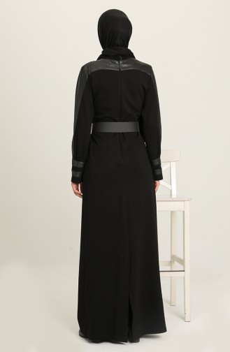 Schwarz Hijab Kleider 61690-01