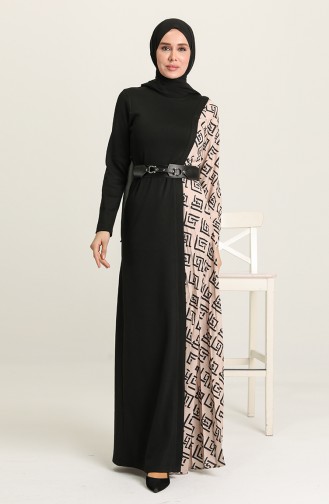 Beige Hijab Dress 61706-01