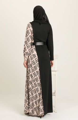 Beige Hijab Dress 61706-01