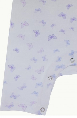 Boumini Yazlık Bebek Şort Tulumu Kelebekler Kısa Kollu Doğal Kumaş Pamuklu Tulum