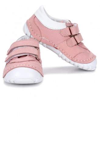 Kiko Kids Teo 508 100 Deri Cırtlı Kızerkek Çocuk Ayakkabı Pudra Beyaz