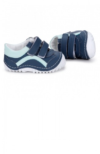 Kiko Kids Teo A102 100 Deri Cırtlı Erkekkız Çocuk Ayakkabı Mavi