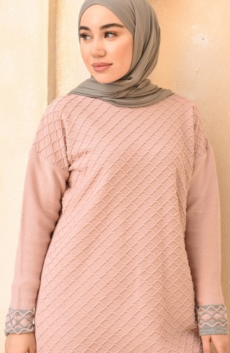 Triko Tunik Pantolon İkili Takım 4387-03 Pudra