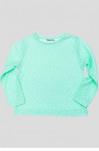 Boumini Bebek Ve Çocuk Pijama Takımı Üçgenler Mint