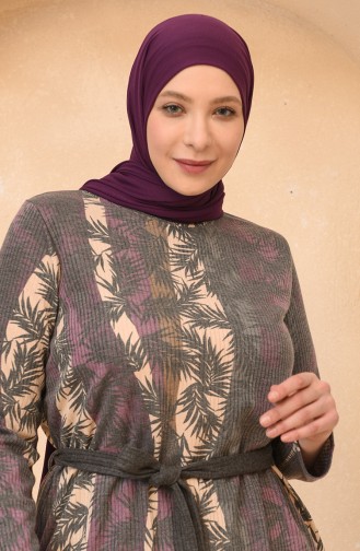 Büyük Beden Tunik Pantolon İkili Takım 2604-01 Mürdüm