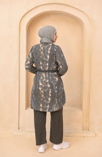 Büyük Beden Tunik Pantolon İkili Takım 2604-04 Mavi