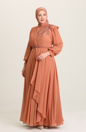 Zwiebelschalen Hijab-Abendkleider 3408-03