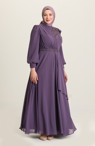 Lila Hijab-Abendkleider 3408-06