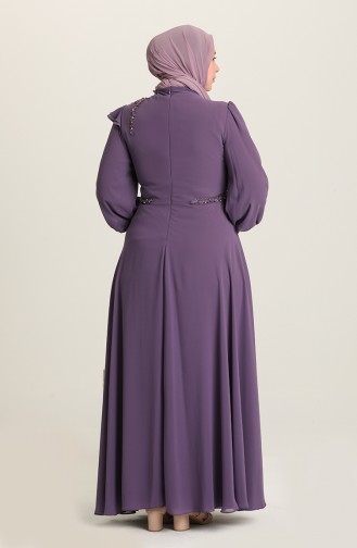 Violet Hijab Evening Dress 3408-06