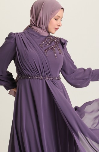 Lila Hijab-Abendkleider 3408-06