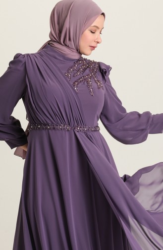 Lilac İslamitische Avondjurk 3408-06