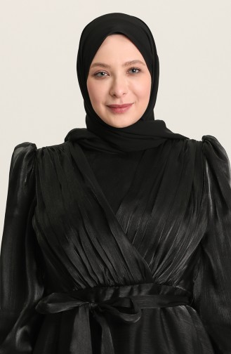 Black Hijab Evening Dress 4919-03