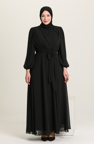 Schwarz Hijab-Abendkleider 6020-05