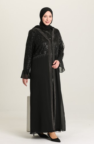 Black İslamitische Avondjurk 6372-04