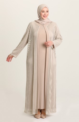 Habillé Hijab Beige 6376-03