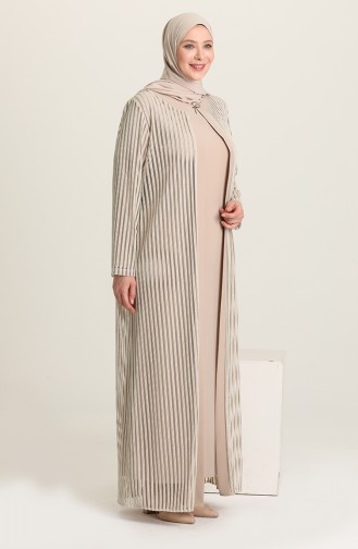 Habillé Hijab Beige 6376-03