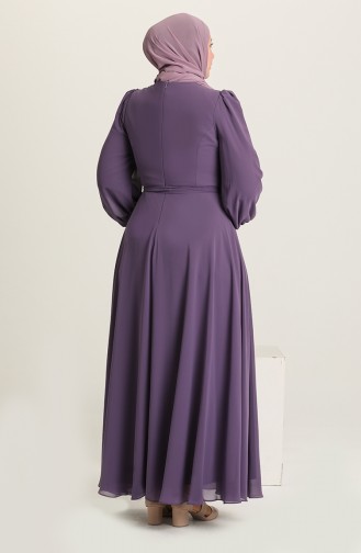 Violet Hijab Evening Dress 6020-07