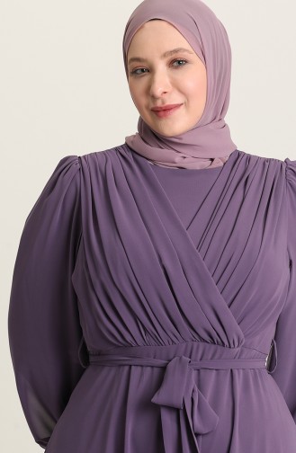 Violet Hijab Evening Dress 6020-07