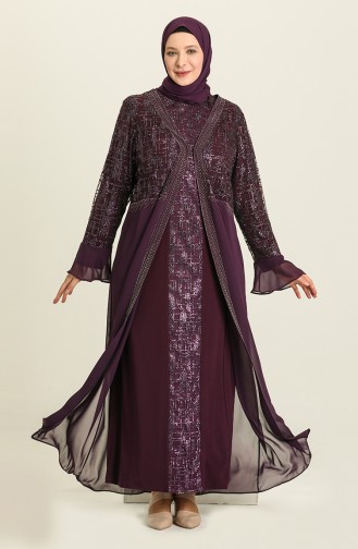 Lila Hijab-Abendkleider 6372-01