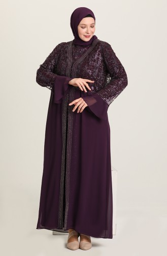 Lila Hijab-Abendkleider 6372-01