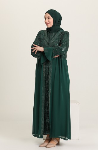 Habillé Hijab Vert emeraude 6372-03