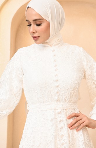 White İslamitische Avondjurk 5477-08