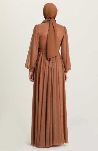 Tan Hijab Evening Dress 5501-08