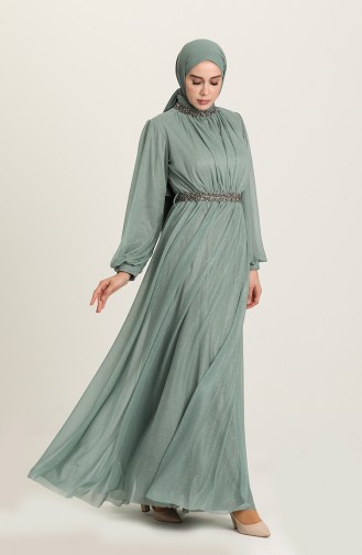 Saxe Hijab Evening Dress 5501-09