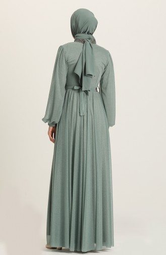 Saks-Blau Hijab-Abendkleider 5501-09