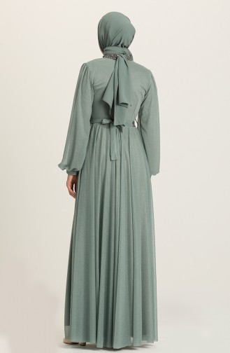Robe de Soirée a Ceinture 5501-09 Vert Menthe 5501-09