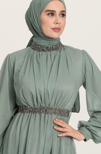 Robe de Soirée a Ceinture 5501-09 Vert Menthe 5501-09