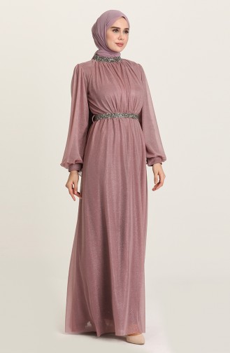 Pink Hijab Evening Dress 5501-11