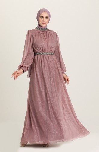 Pink Hijab Evening Dress 5501-11