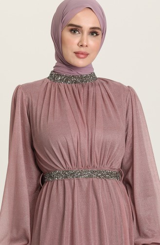 Robe de Soirée a Ceinture 5501-11 Rose 5501-11