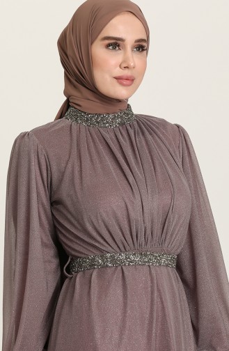 Dark Dusty Rose Hijab Evening Dress 5501-12