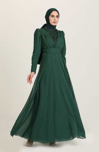 Smaragdgrün Hijab-Abendkleider 5628-04