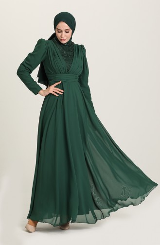 Smaragdgrün Hijab-Abendkleider 5628-04