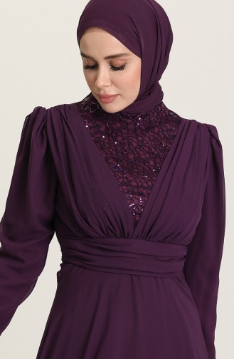 Purple İslamitische Avondjurk 5628-05