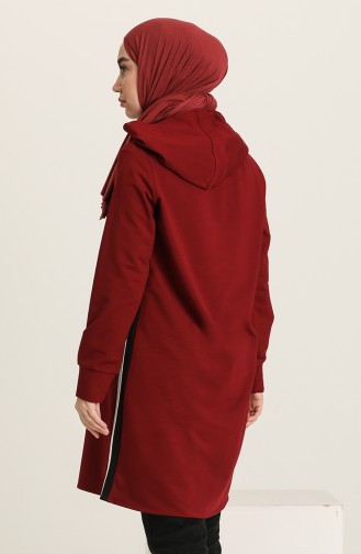 Kapüşonlu Spor Tunik 0002-03 Bordo