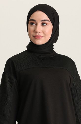 Fileli Spor Tunik 0004-03 Siyah