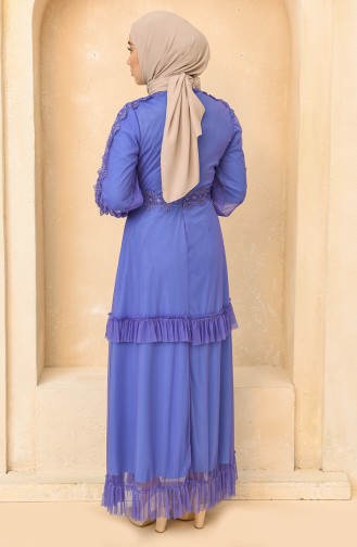 Kleid mit Spitze 8135-02 Blau 8135-02