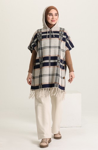 Dunkelblau Poncho 4391-03