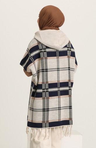 Dunkelblau Poncho 4391-03