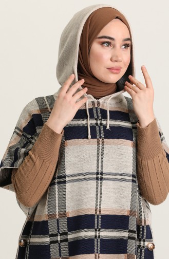 Dunkelblau Poncho 4391-03