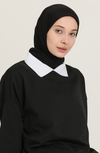 Yakalı Sweatshirt 3214-01 Siyah