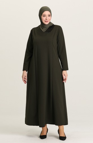 Khaki Hijab Kleider 8123-01