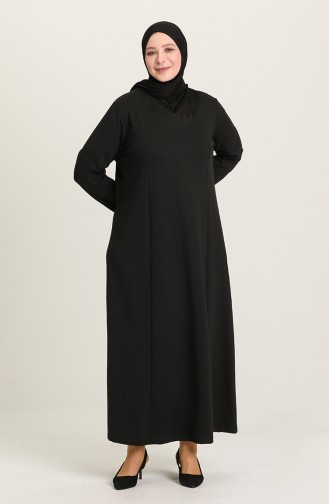 Schwarz Hijab Kleider 8123-02